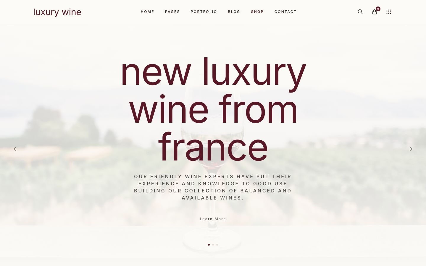 Luxury Wine House & Wine Shop theme preview